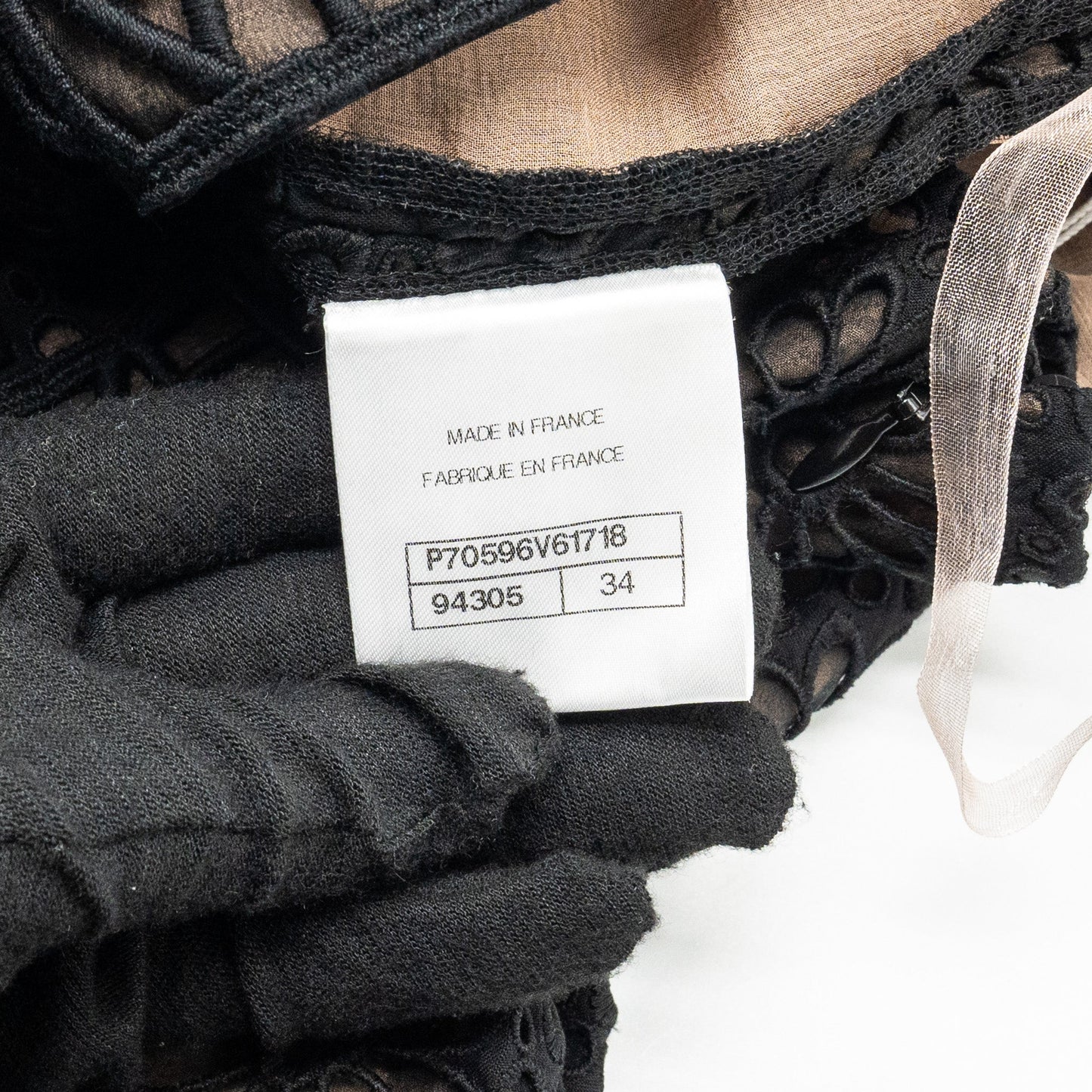 Chanel Size 34 21S Flora Lace Skirt Cotton Black