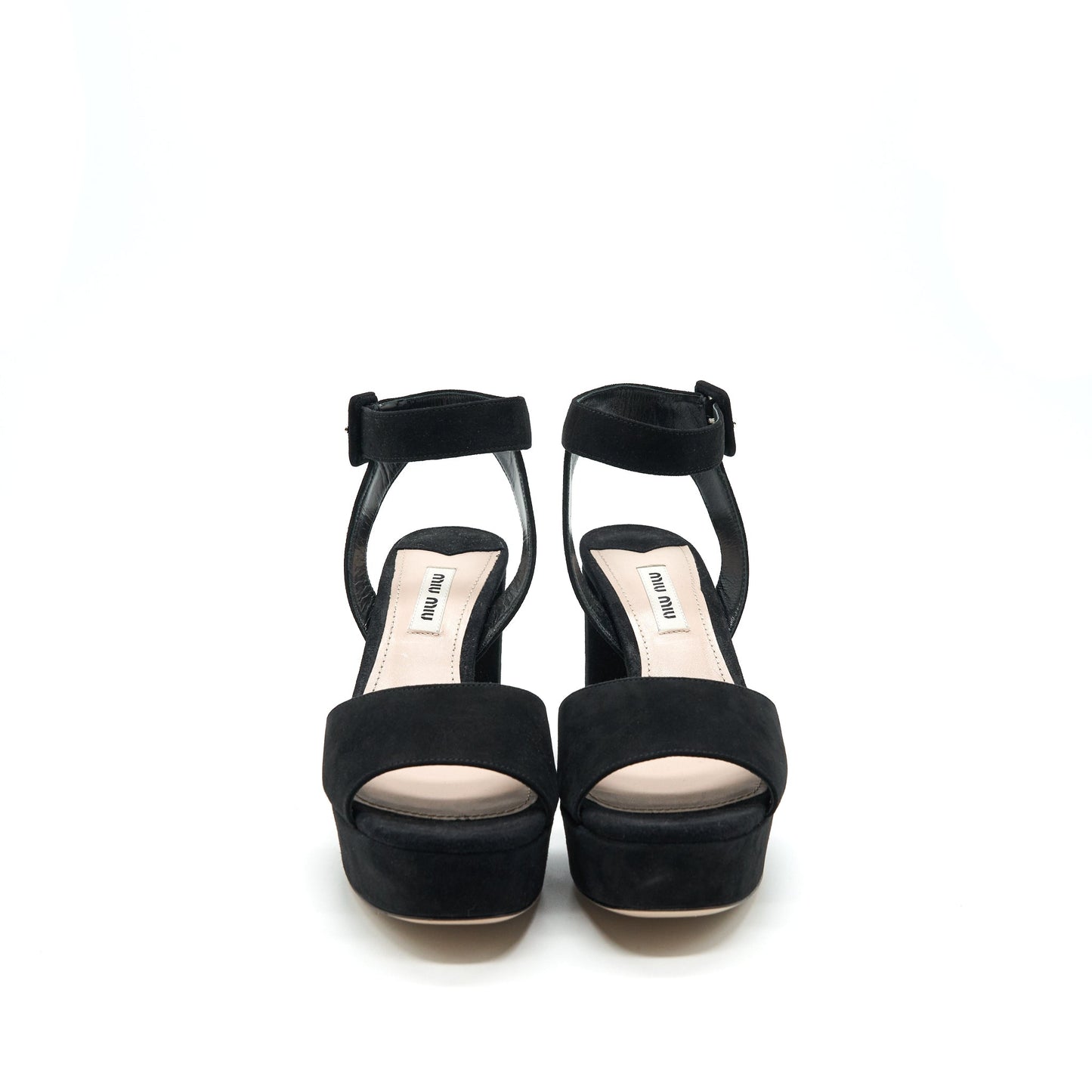 Miumiu size36 suede Leather high Heel Sandal black