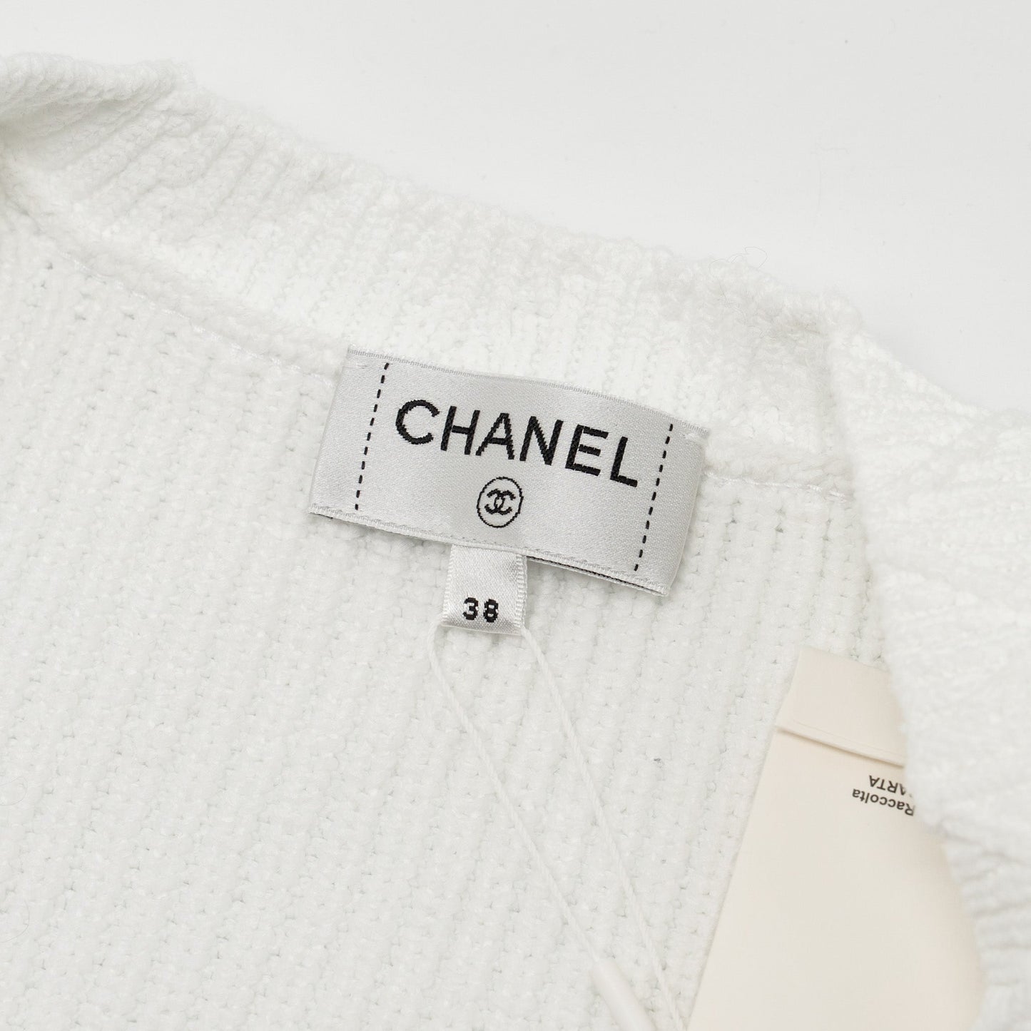 Chanel Size 38 25P Jacket Cotton/Mixed Fibres White SHW