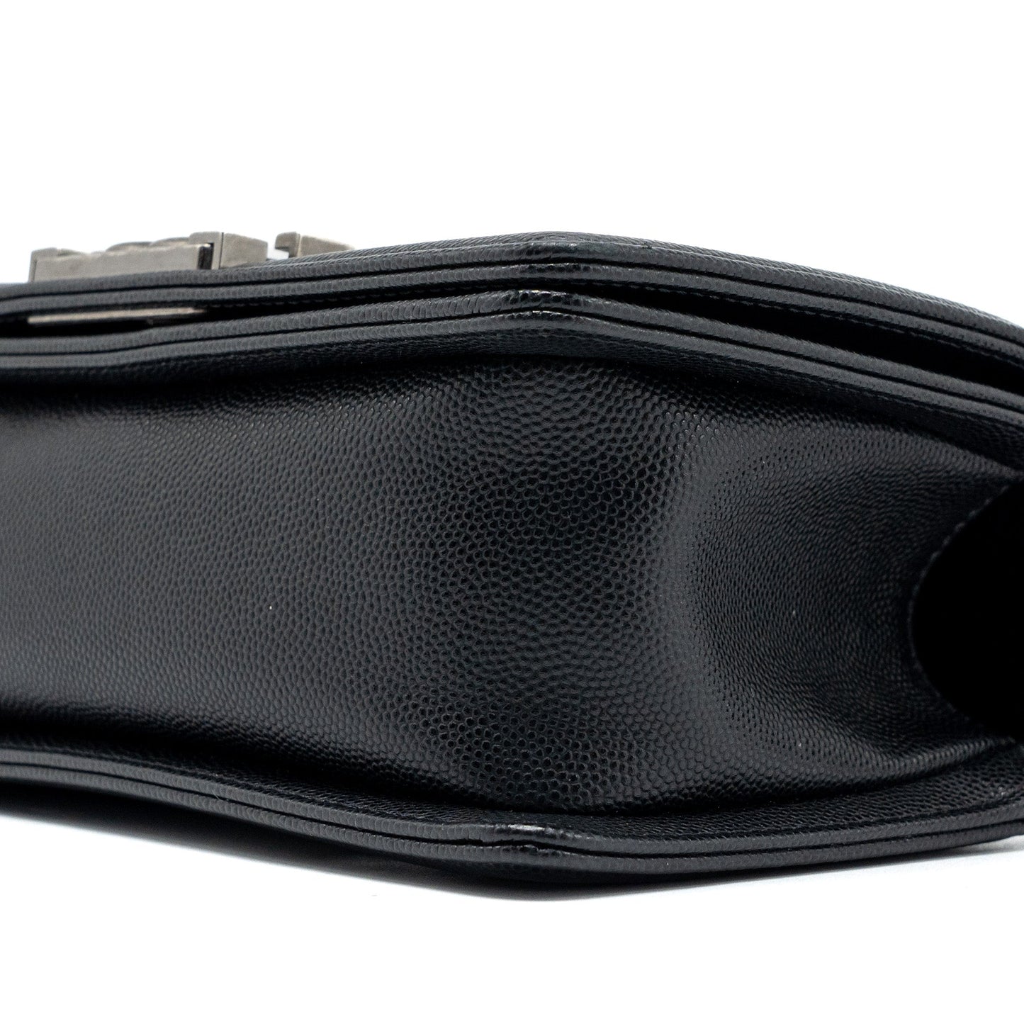 Chanel Small Boy Bag Caviar Black Ruthenium Hardware (Microchip)