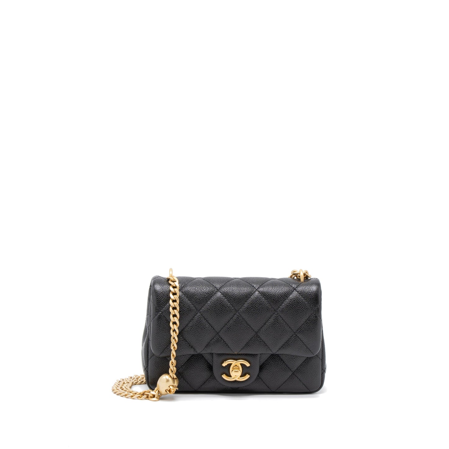 Chanel 23P Mini Coco Love Flap Bag Caviar Black GHW (Microchip)