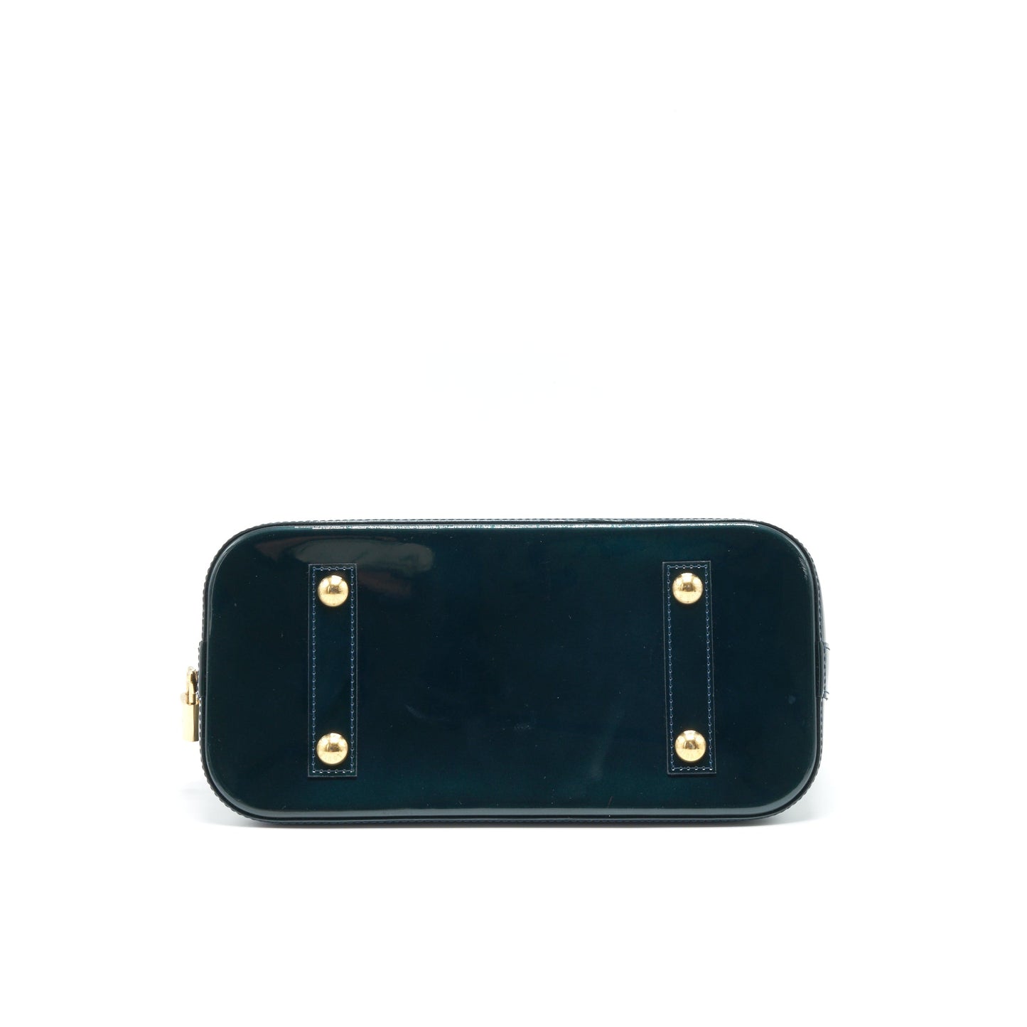 Louis Vuitton Alma Pm In Patent Forrest Green