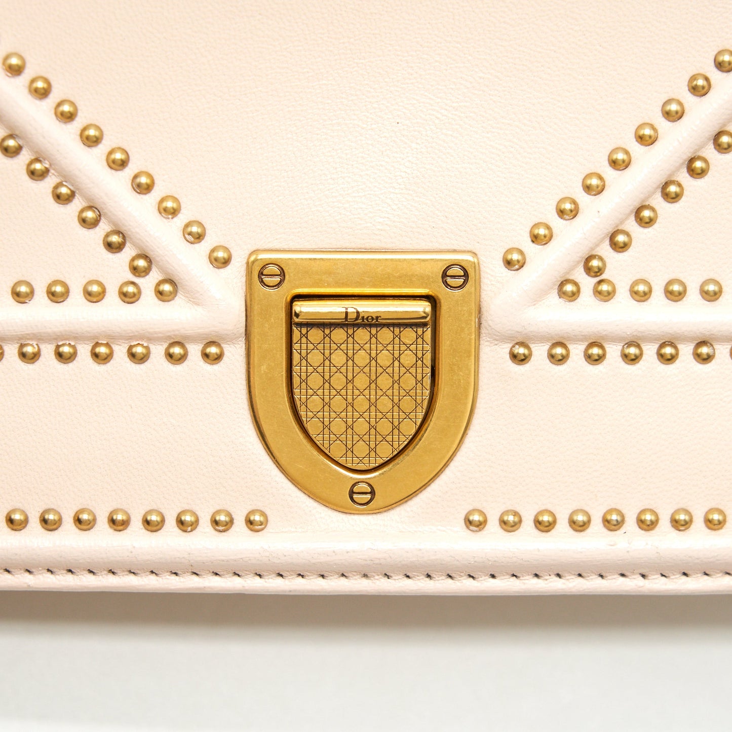 Dior Small Studded Diorama Beige with GHW
