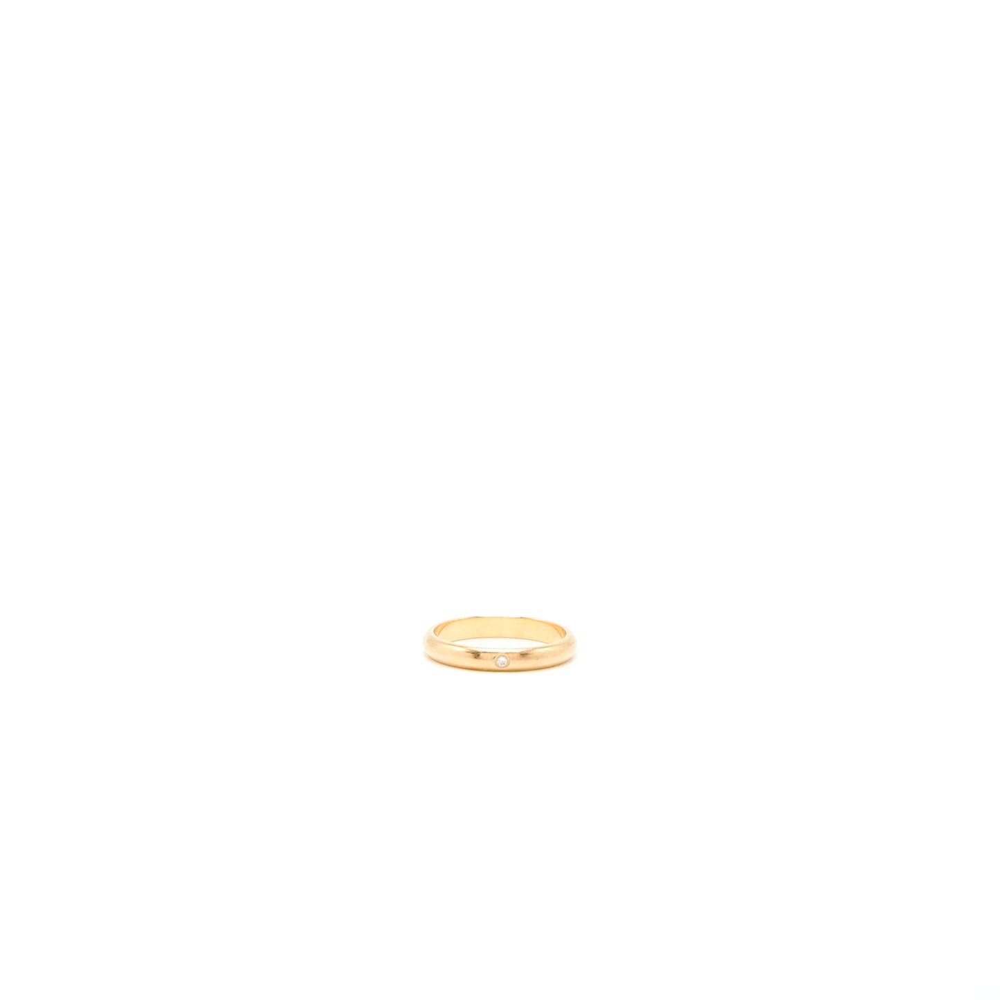 Cartier Size 47 1895 Wedding Ring with One Diamond Rose Gold