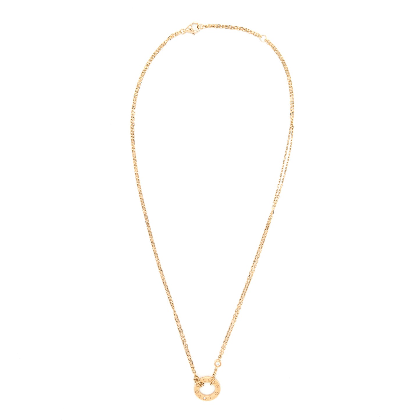 Cartier Love Necklace 2 Diamonds Rose Gold