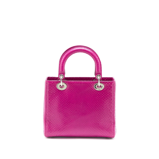Dior Medium Lady Dior Python Pink SHW