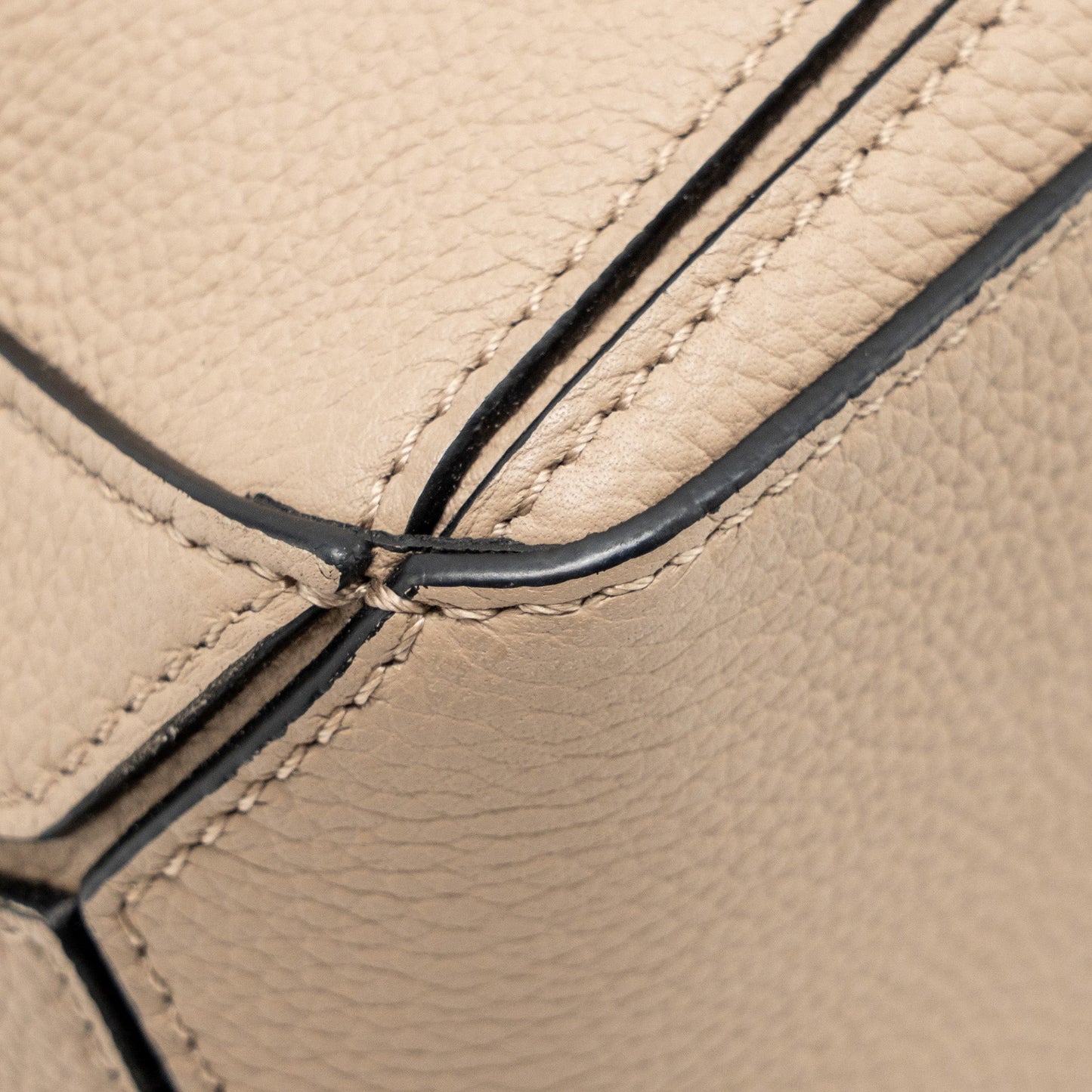 Loewe Small Puzzle Bag Soft Grained Calfskin Sand GHW