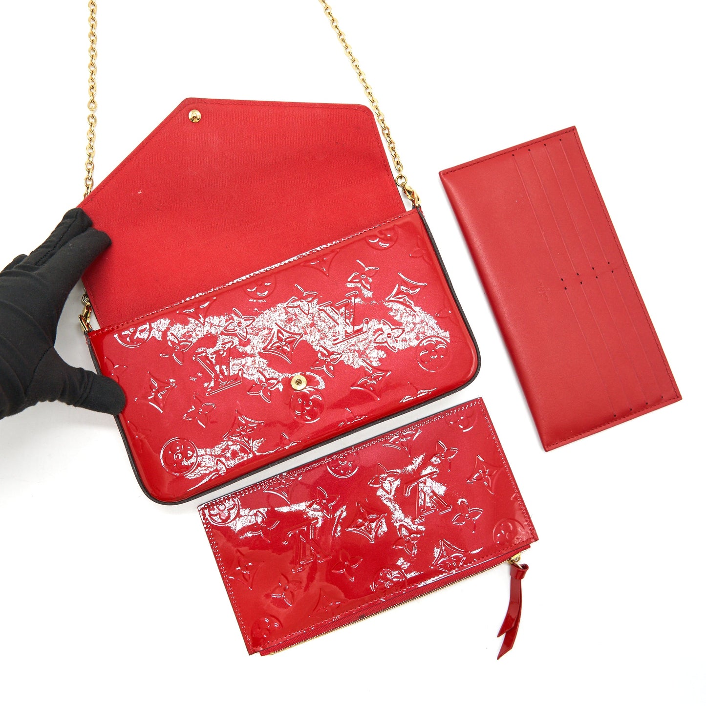 Louis Vuitton Pochette Felicie Monogram Patent Leather