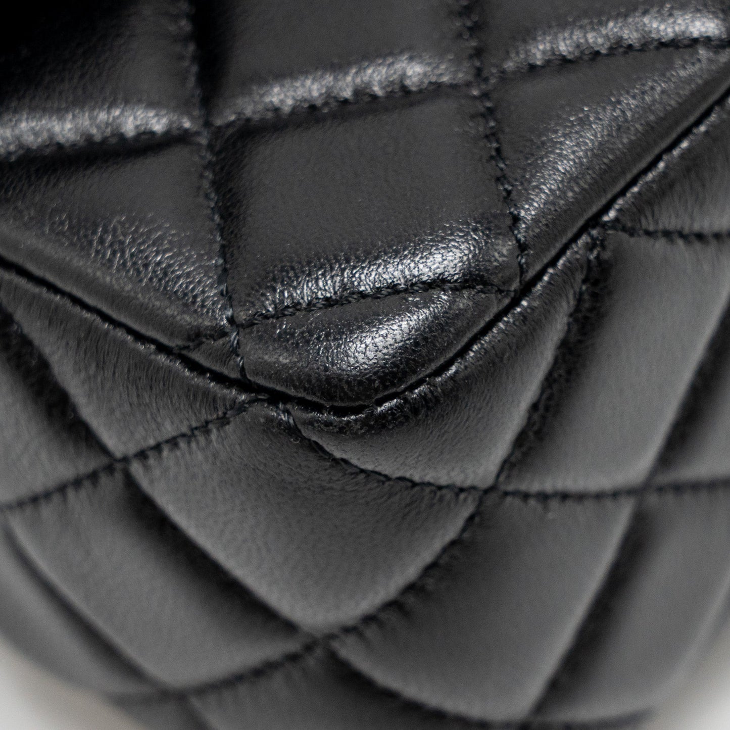 Chanel 24c Detail Top Handle Flap Bag Lambskin Black GHW (microchip)