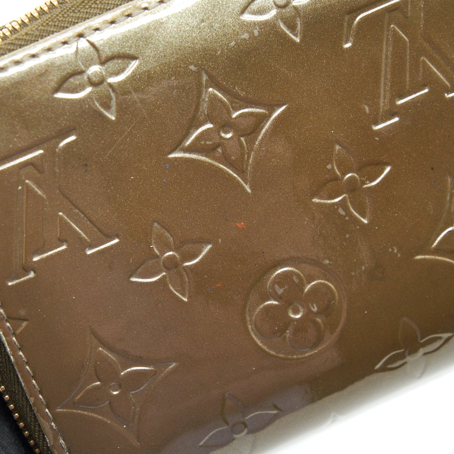 Louis Vuitton Zippy Wallet in Patent Leather Brown
