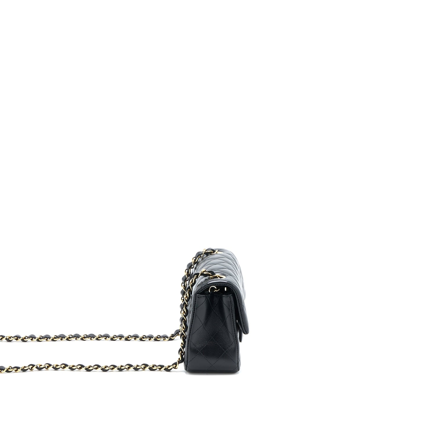 Chanel Classic Mini Rectangular Flap Bag Lambskin Black LGHW (Microchip)