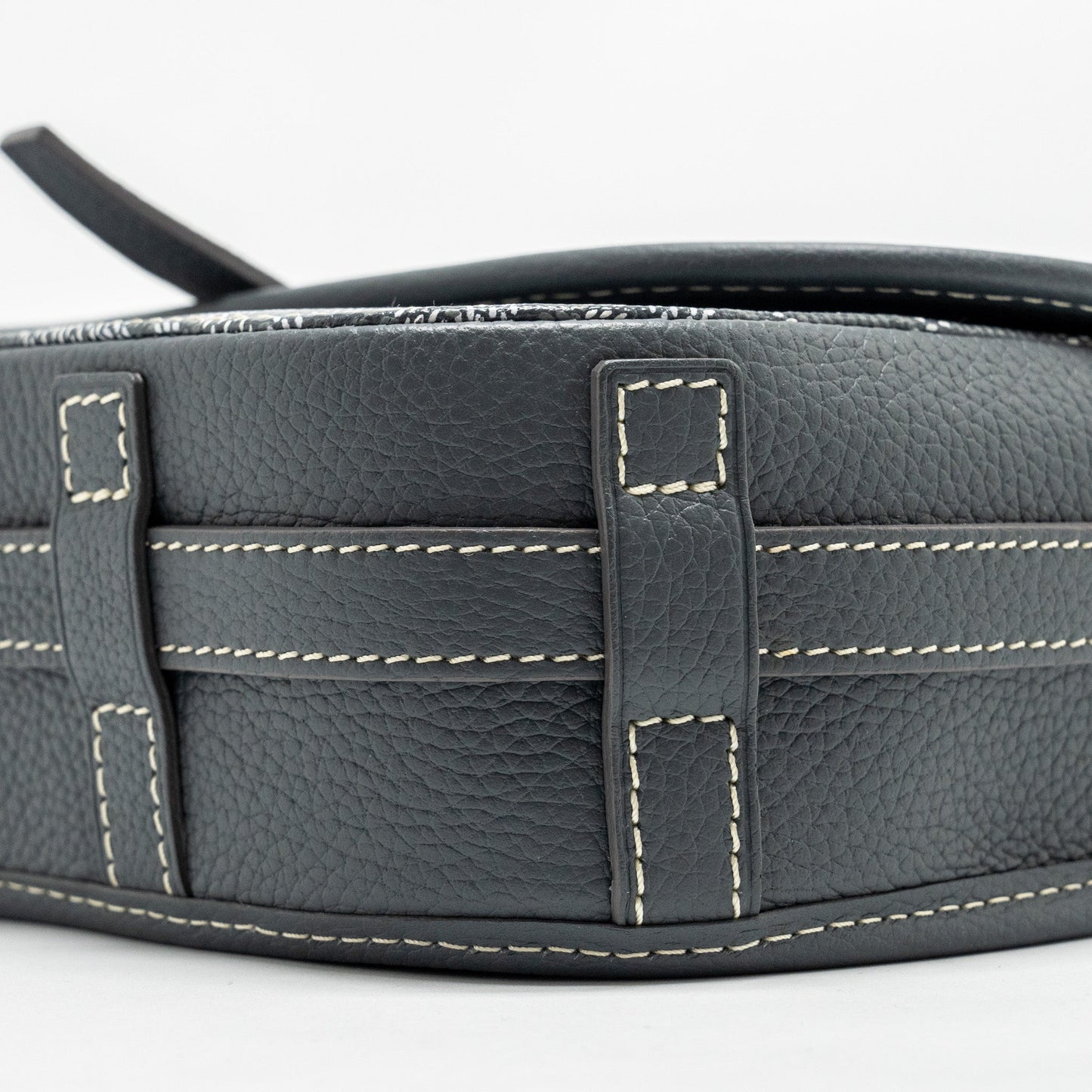 Goyard Belvedere PM Messenger Bag Goyardine Canvas Calfskin Grey SHW