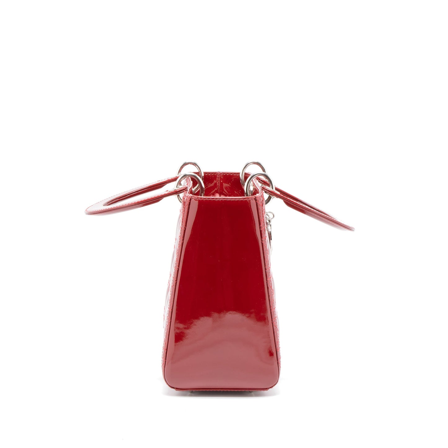 Dior Medium Lady Dior Patent Leather Red SHW