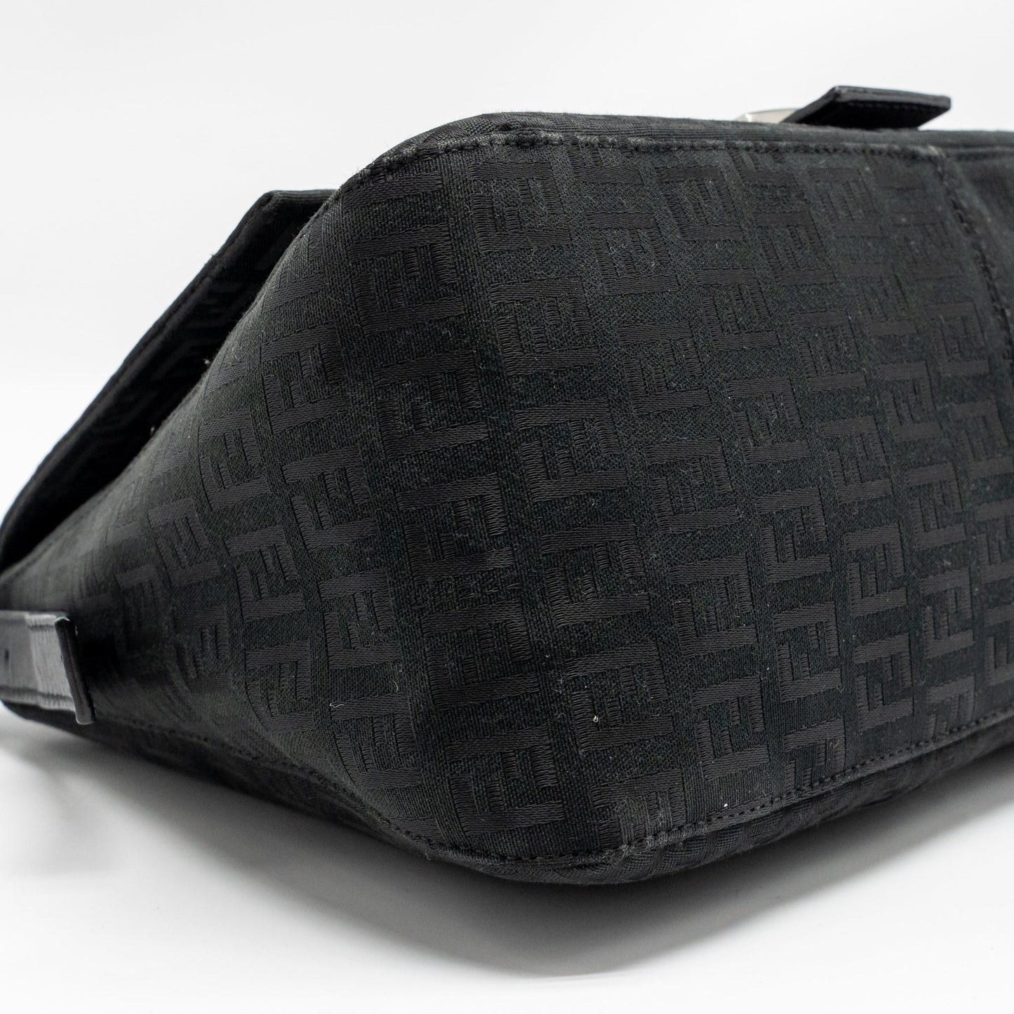 Fendi Zucca Mamma Baguette Bag FF Logo Canvas Black SHW