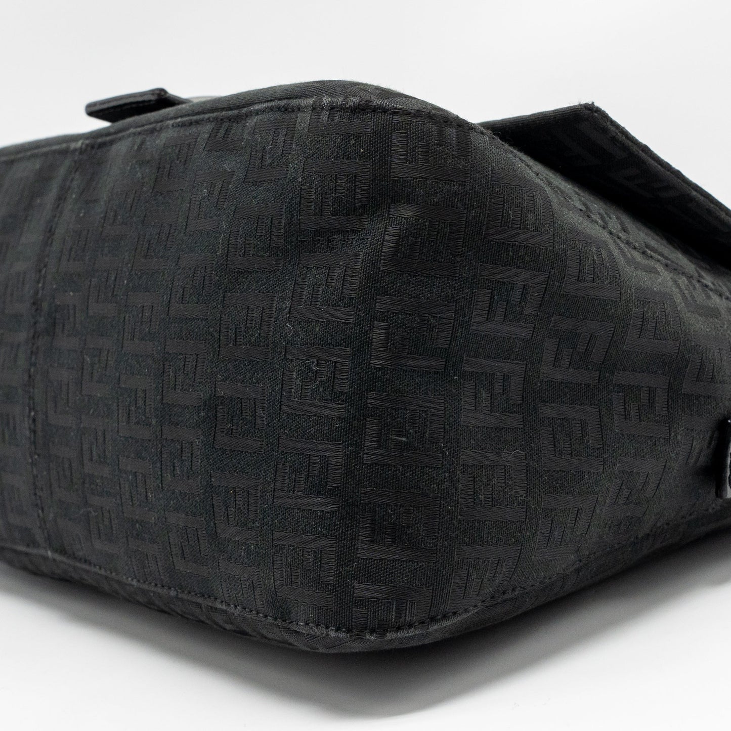 Fendi Zucca Mamma Baguette Bag FF Logo Canvas Black SHW