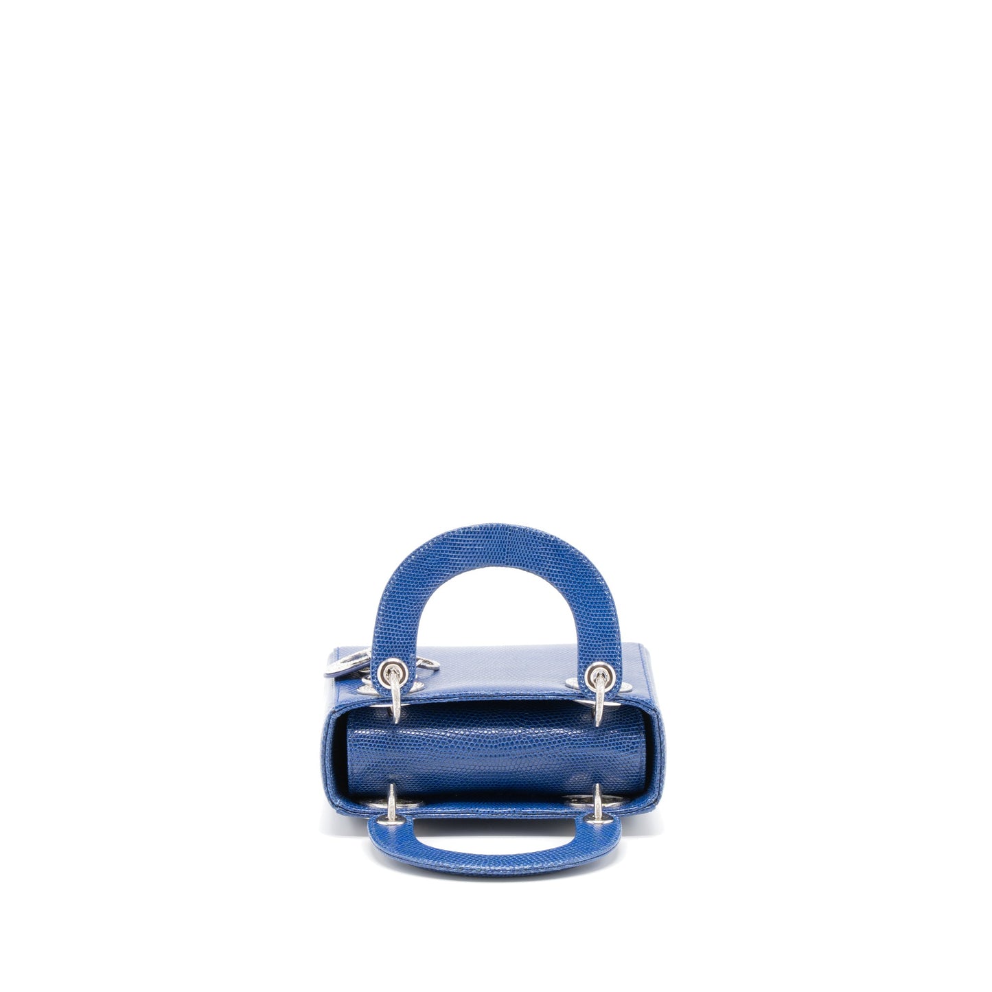 Dior Mini Lady Dior Lizard Blue Crystal SHW