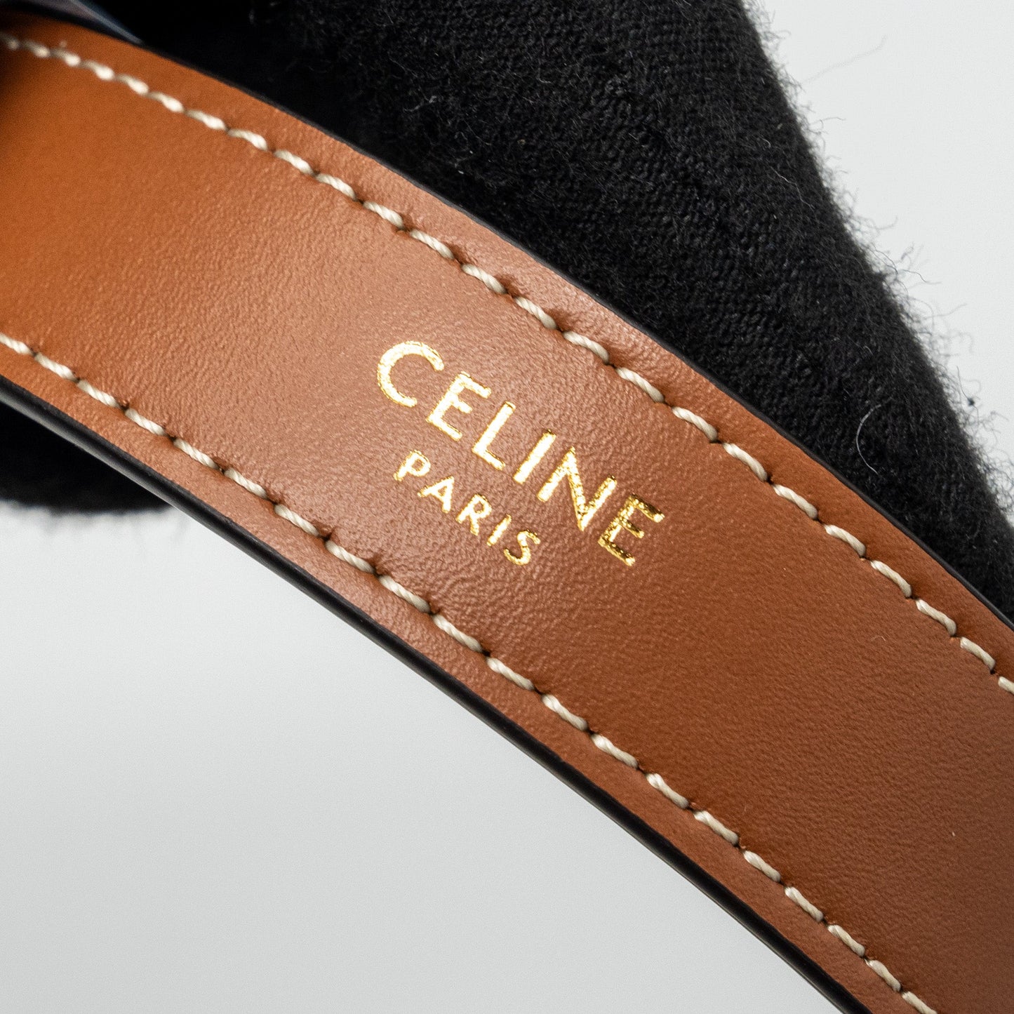 Celine Ava Bag Triomphe Canvas/Calfskin White GHW