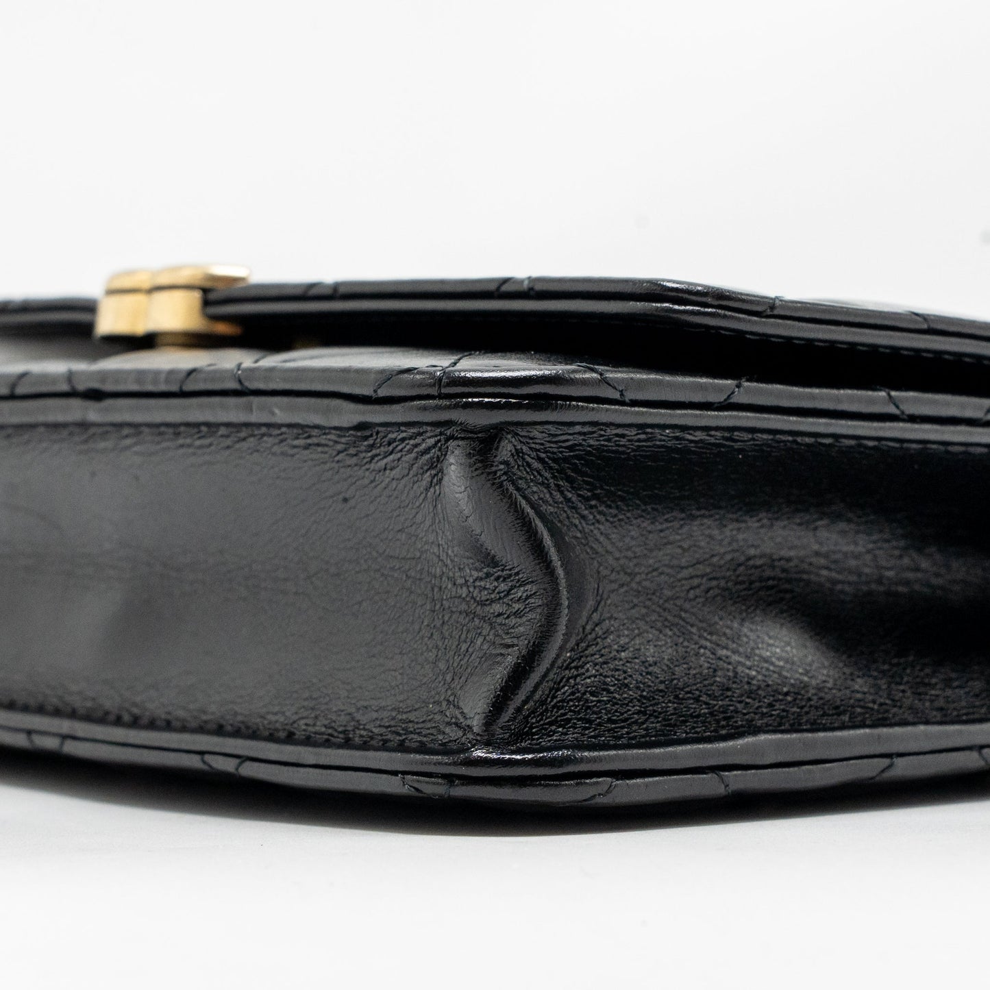 Chanel Gold Crush Wallet On Chain Calfskin Black GHW (Microchip)
