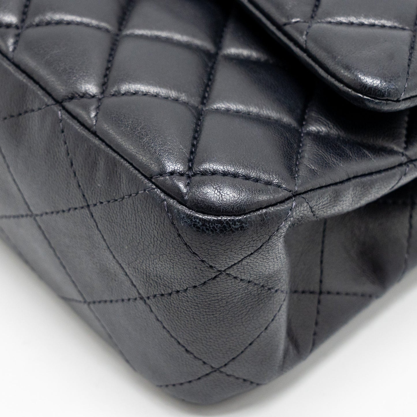 Chanel Medium Classic Double Flap Bag Lambskin Dark Blue SHW