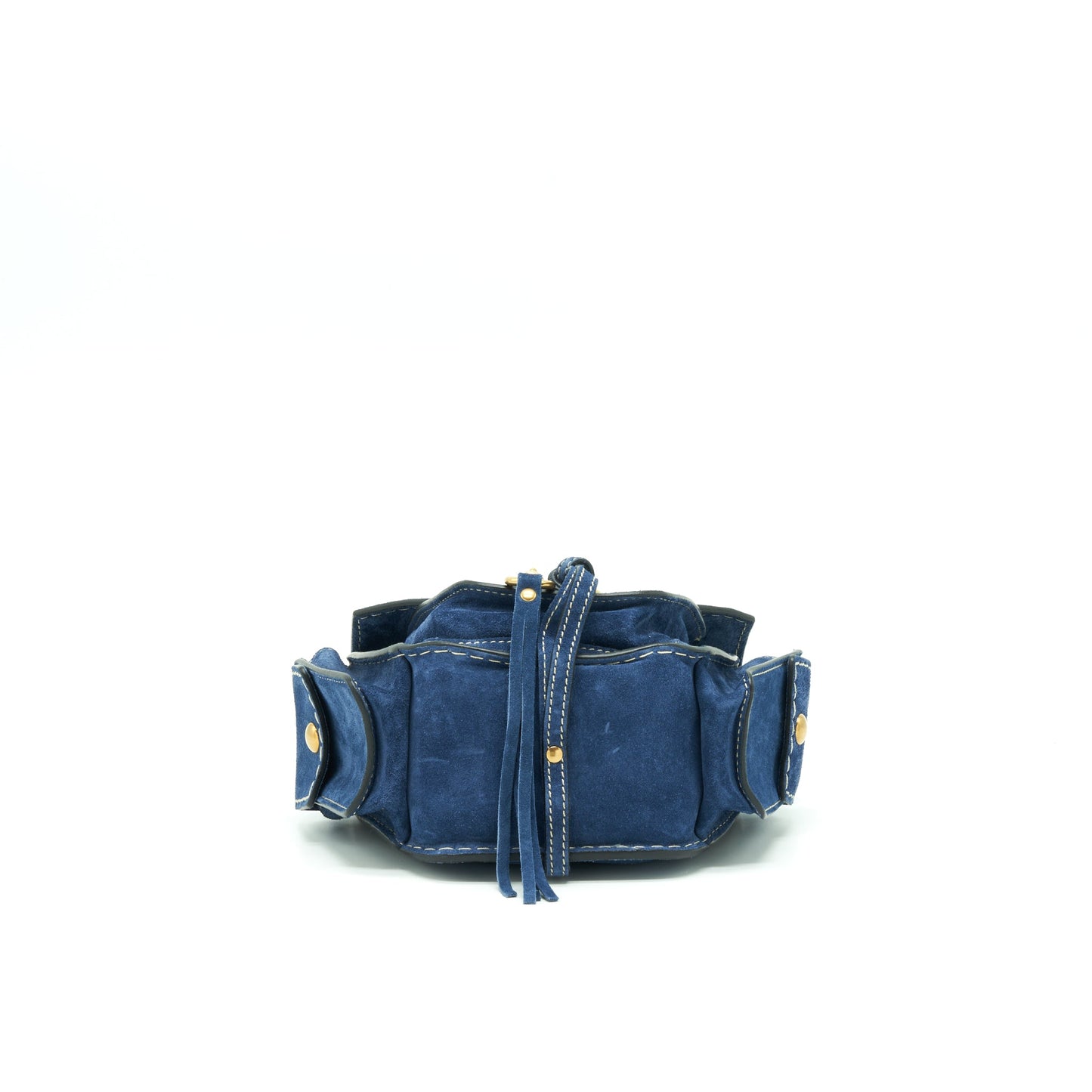 Chloe Porte Epaule Bag Suede Royal Blue GHW