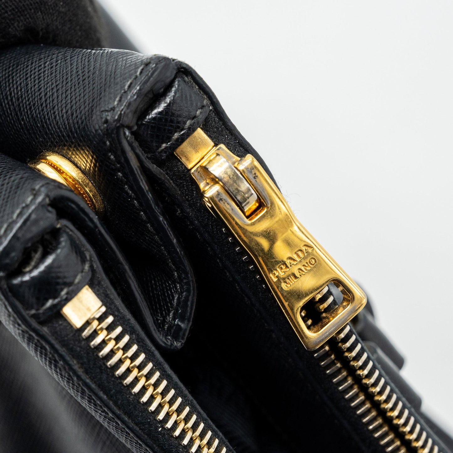 Prada Saffiano Tote Bag Calfskin Black GHW