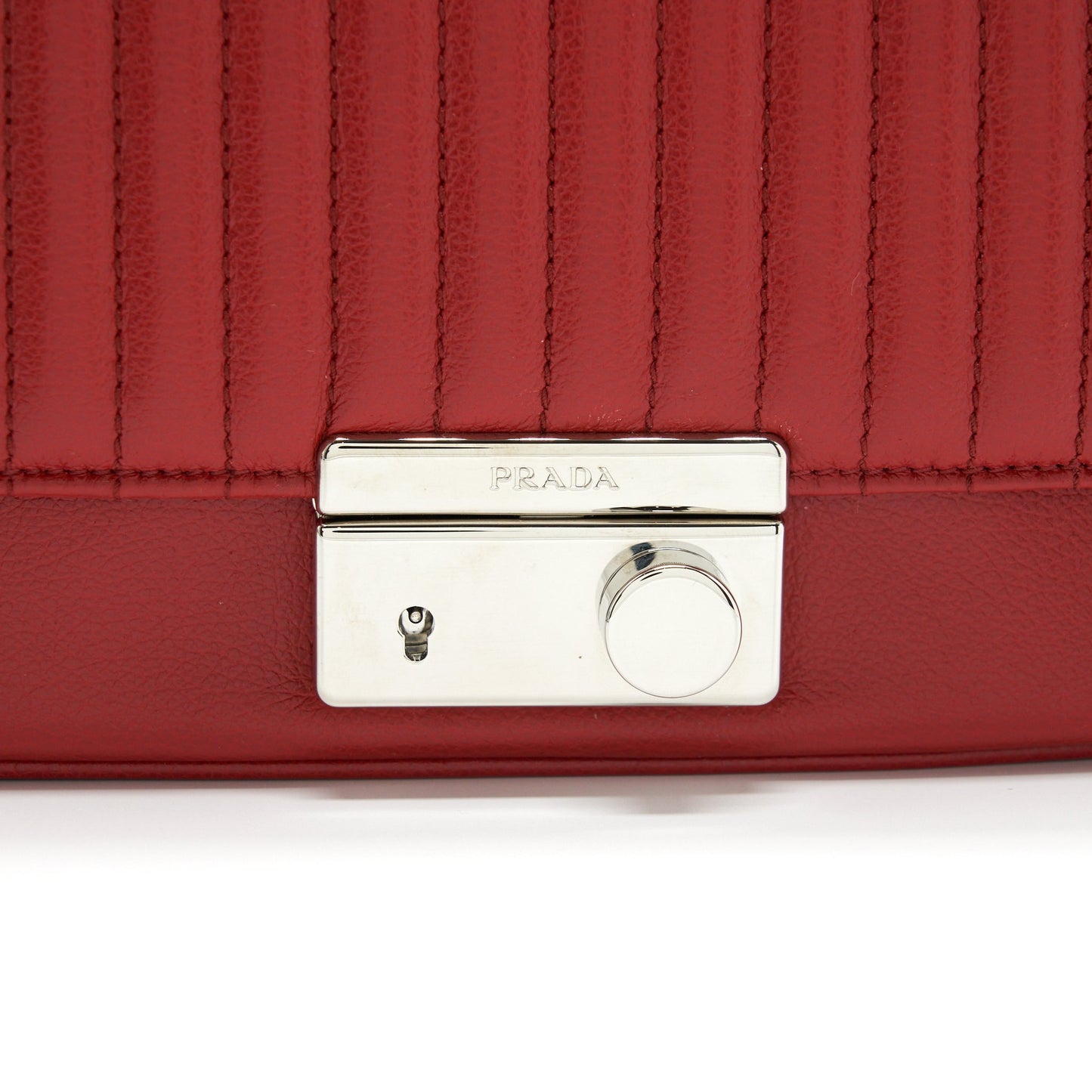 Prada Glacé Crossbody Bag Calfskin Red SHW
