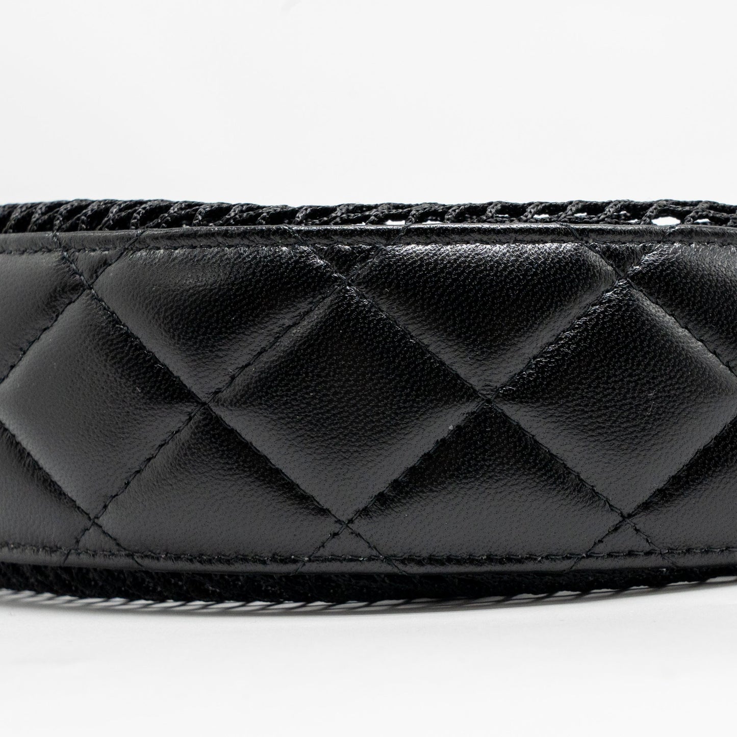 Chanel 25S Half Moon Clutch with Chain Mesh/Lambskin Black LGHW (Microchip)