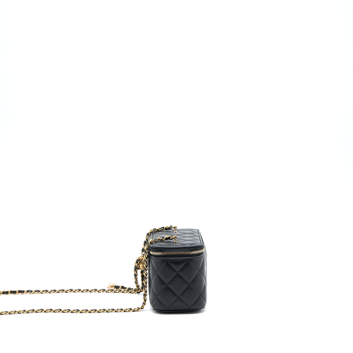 Chanel Pearl Crush Long Vanity Lambskin Black GHW (Microchip)