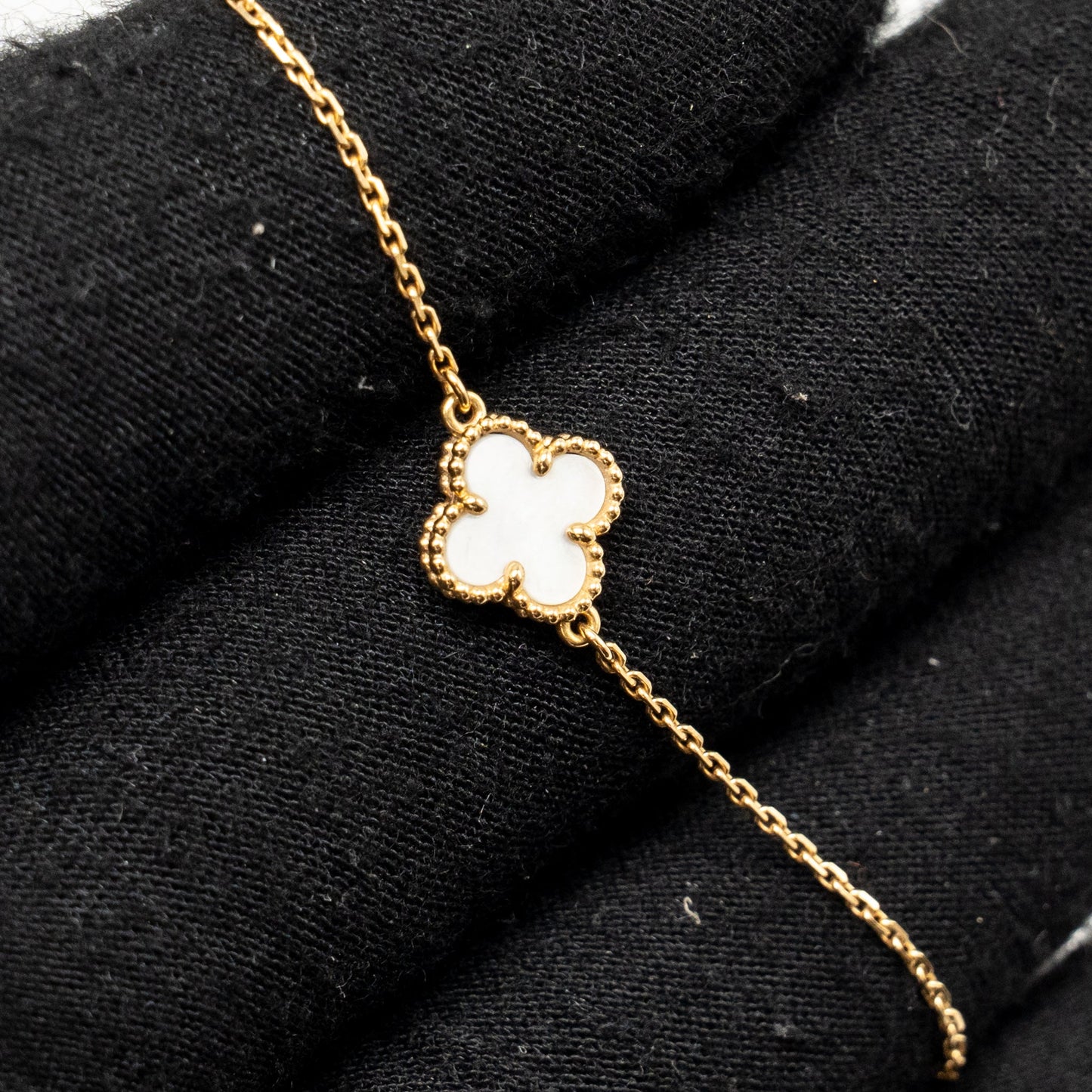 Van Cleef & Arpels Sweet Alhambra Bracelet White Mother-of-Pearl Yellow Gold