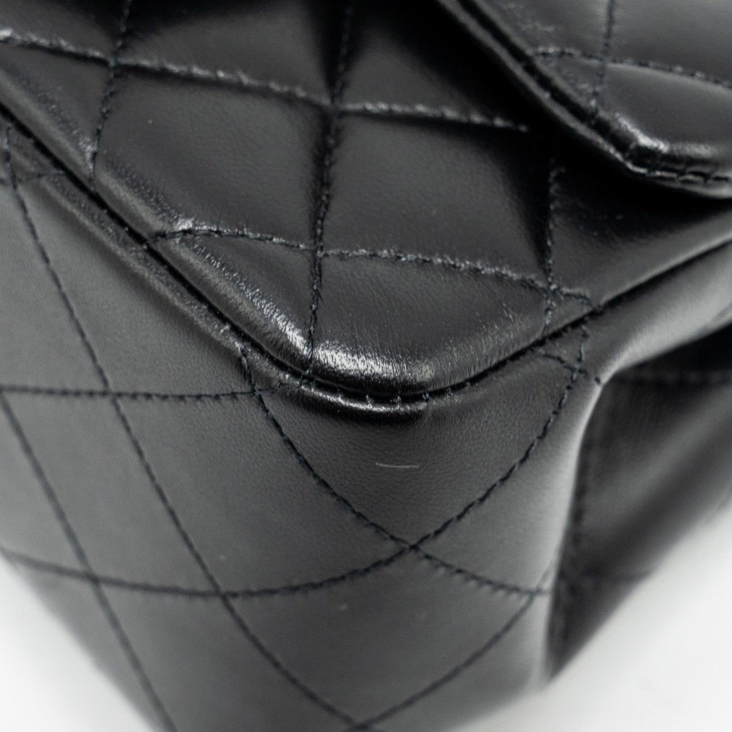 Chanel mini square flap Bag lambskin Black LGHW (Microchip)