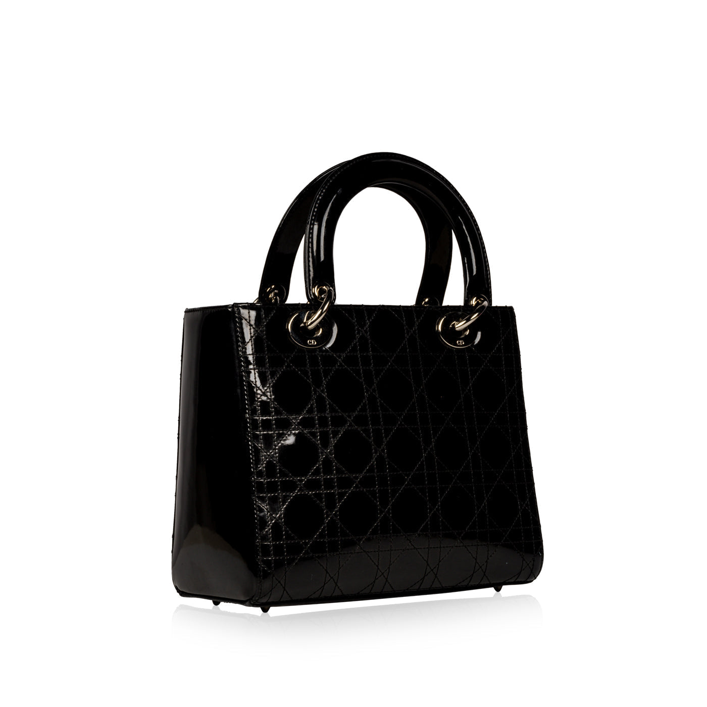 Luxury Dior Lady Luxury Dior Black Patent Leather Medium