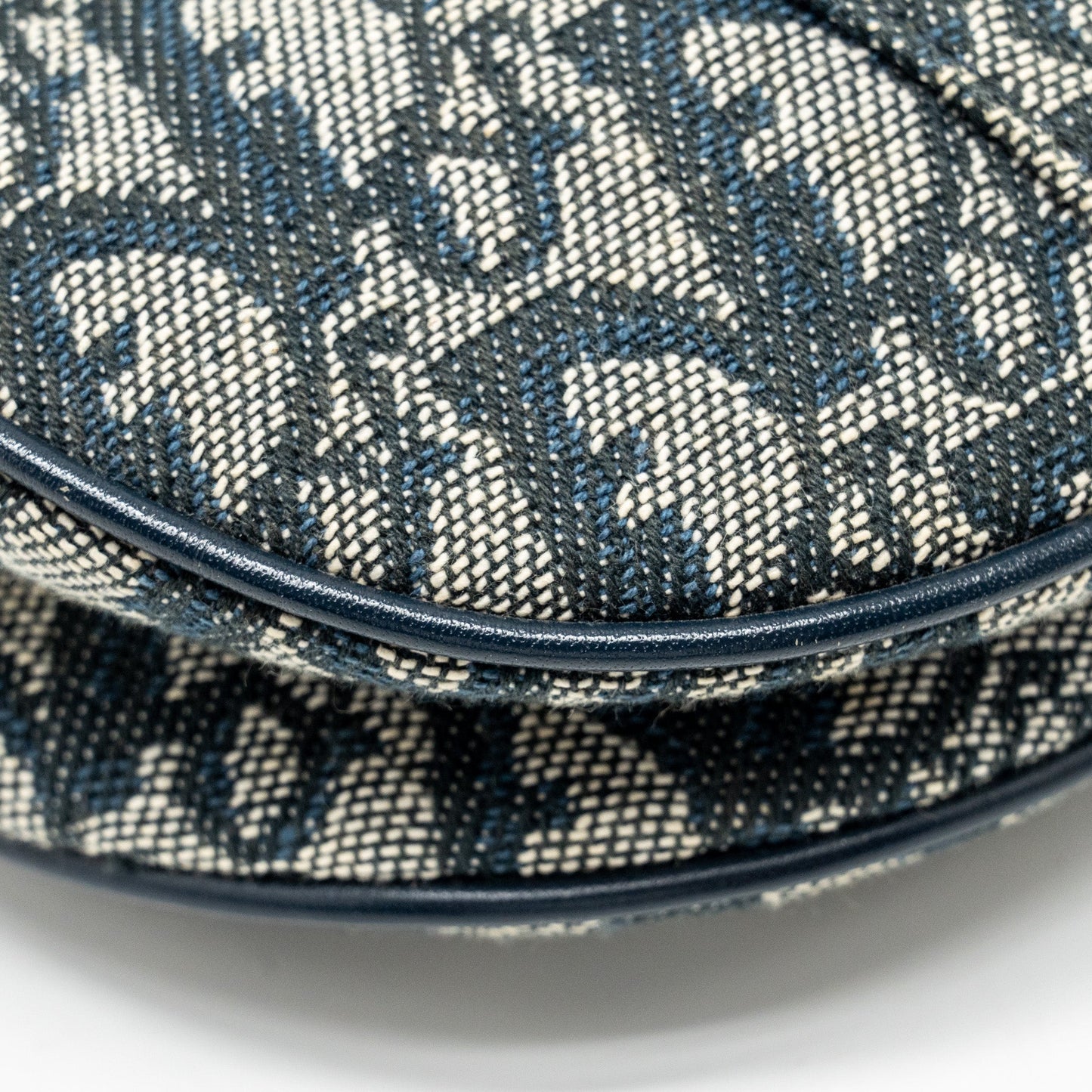 Dior Vintage Saddle Bag Canvas / Leather Blue/Multicolour GHW