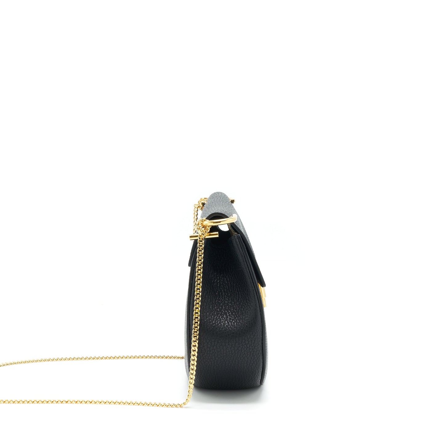 Chloe Drew Shoulder Bag grained calfskin Black GHW