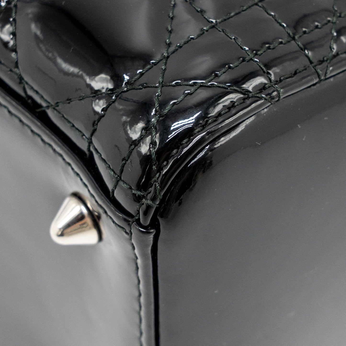 DIOR Medium Lady Dior Patent Leather Black SHW