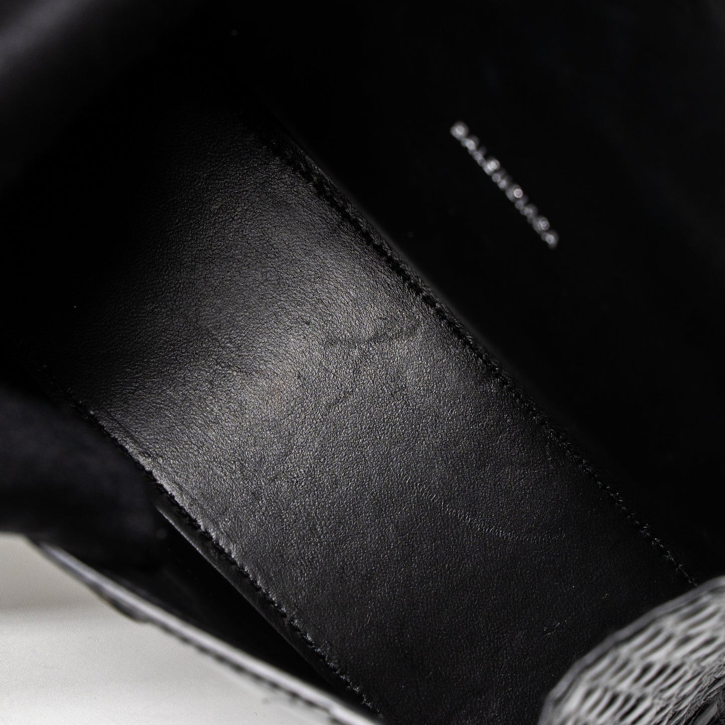 Balenciaga Hourglass XS Croc-Embossed Calfskin So Black
