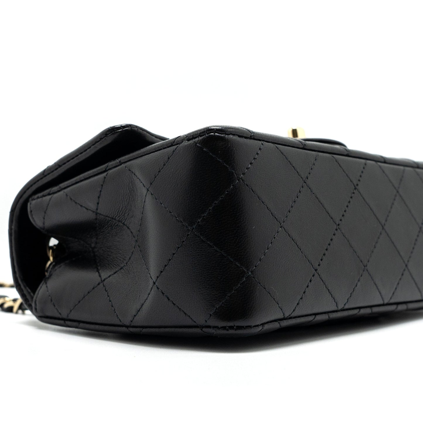Chanel Classic Mini Rectangular Flap Bag Lambskin Black LGHW (Microchip)