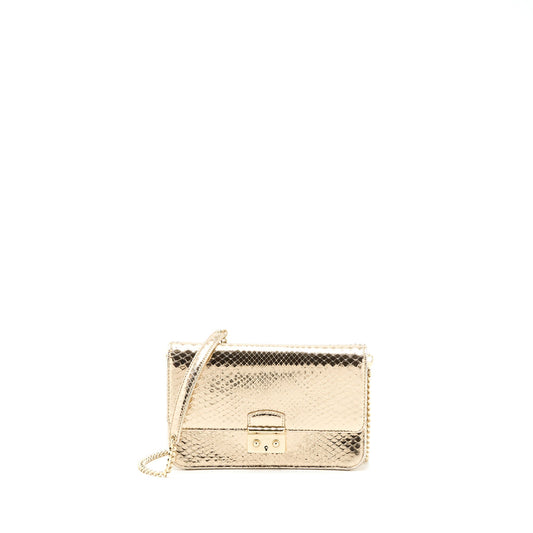 Dior Flap Bag with Chain Python Gold LGHW