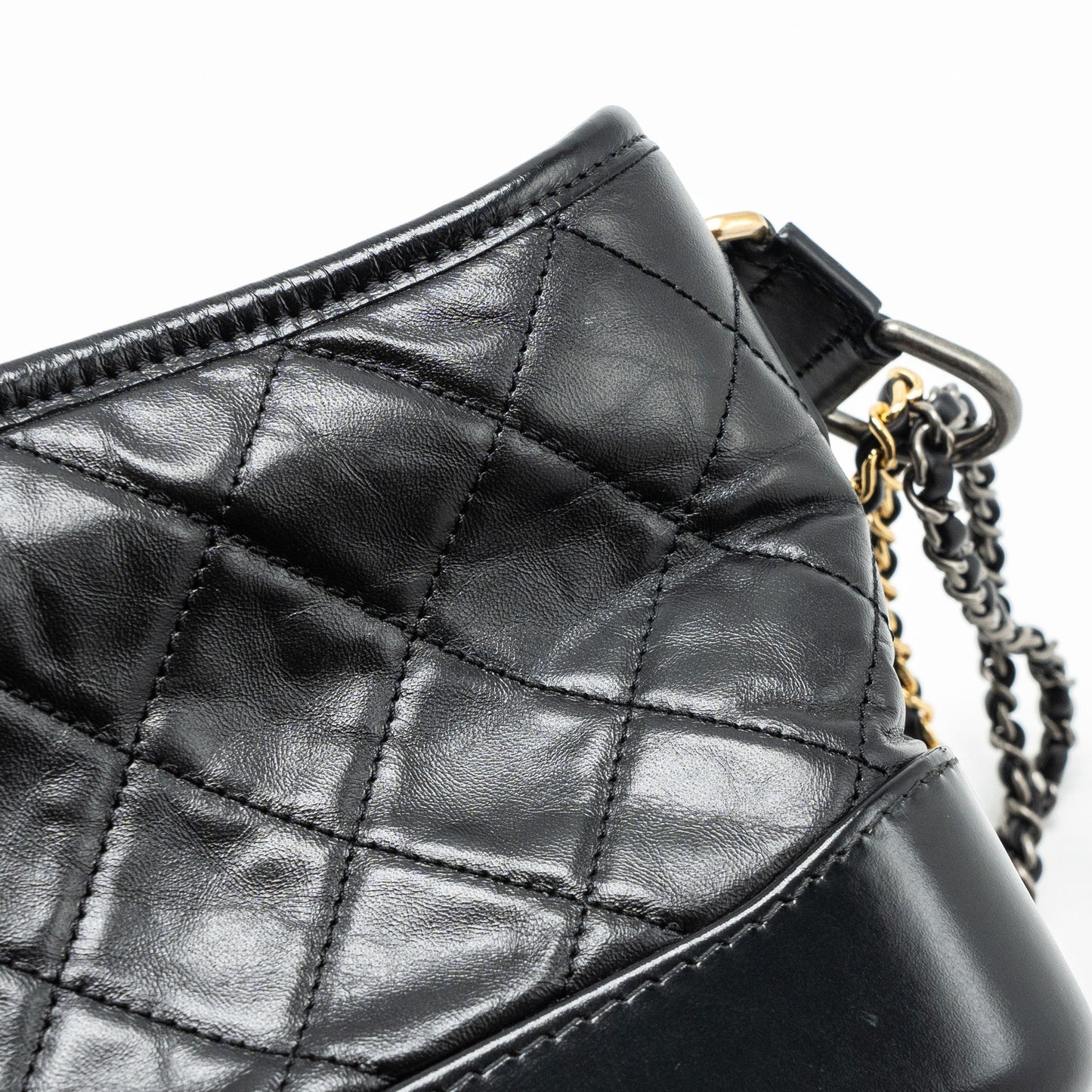Chanel Small Gabrielle Hobo Bag Aged Calfskin Black Multicolour Hardware
