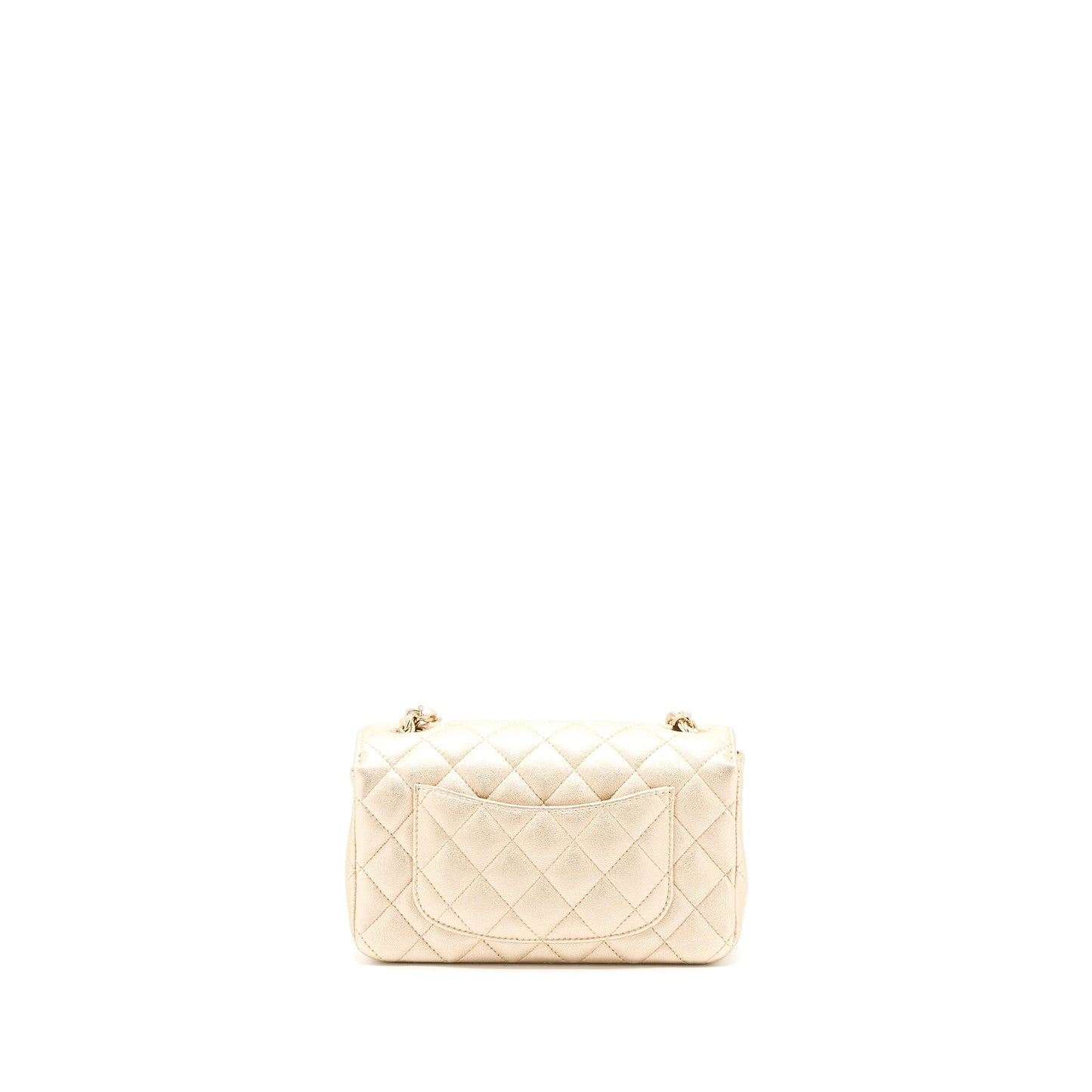 Chanel 21P Mini Rectangular Flap Bag Grained Lambskin Gold LGHW