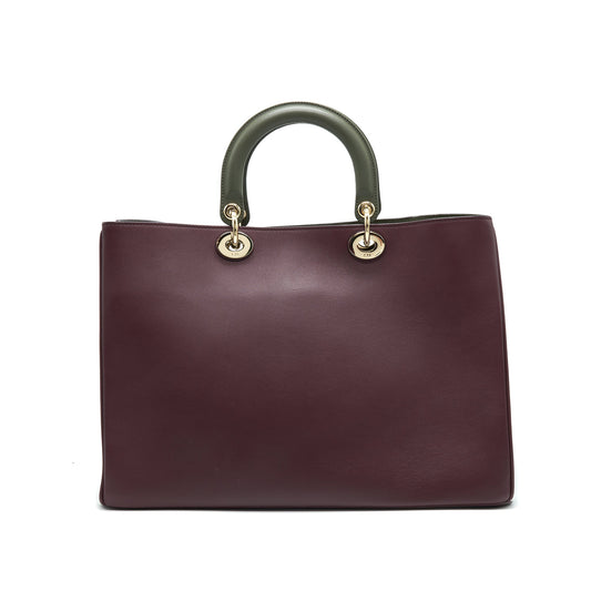 CHRISTIAN DIOR LARGE DIORISSIMO LEATHER HANDBAG MULTICOLOUR