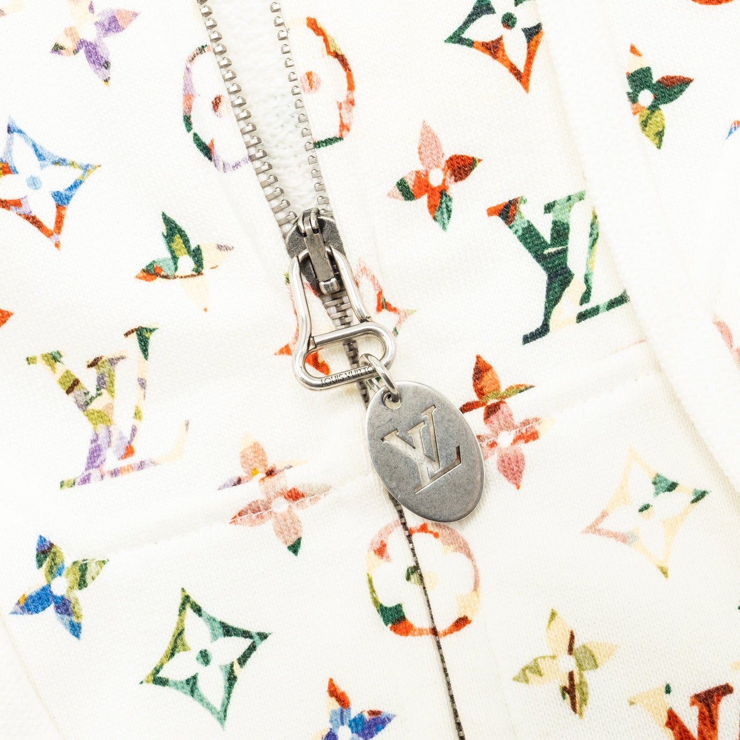 Louis Vuitton Size XS Monogram Hoodie Jacket Cotton White/Multicolour