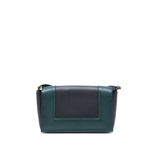 Celine Frame Bag Calfskin Navy/Dark Green GHW