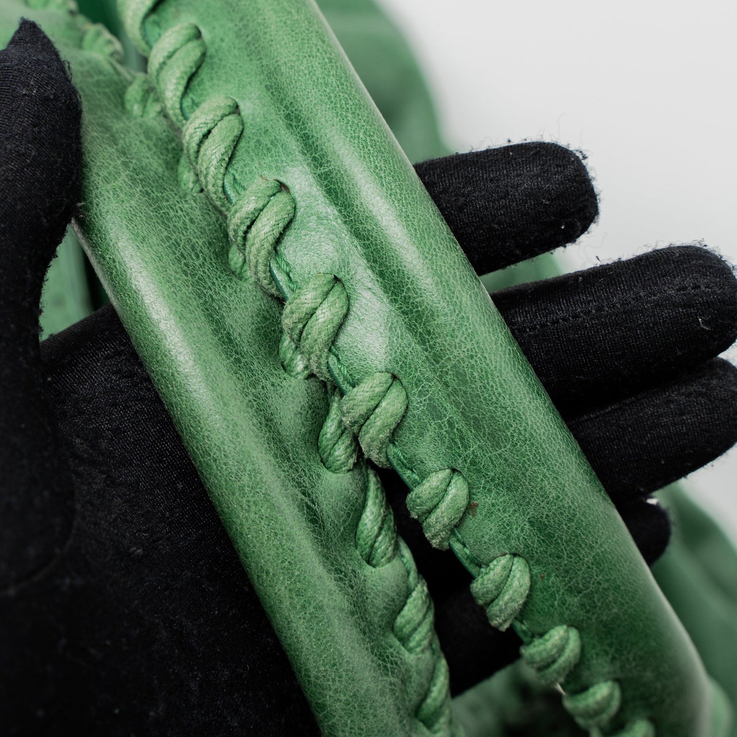 Balenciaga Lace City Bag Leather Green SHW