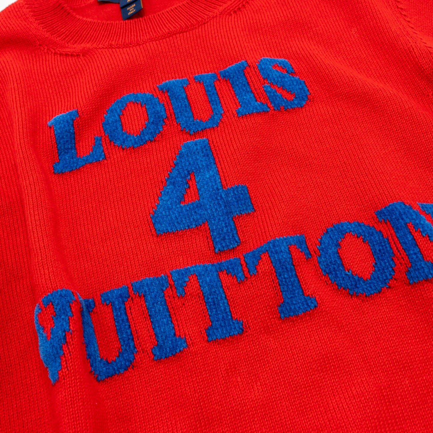 Louis Vuitton Size M Louis 4 Vuitton Sweater Cotton/Cashmere Red/Blue