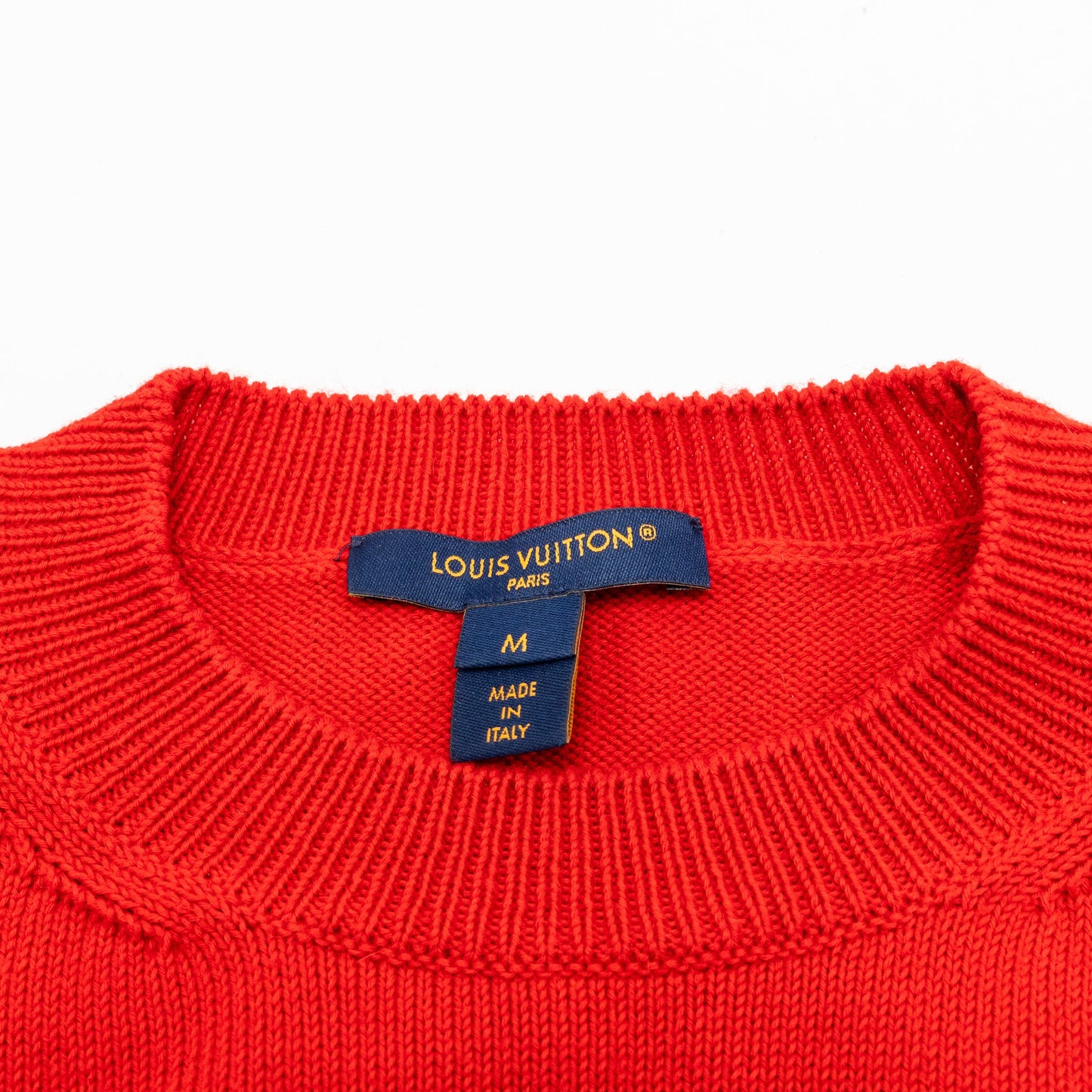 Louis Vuitton Size M Louis 4 Vuitton Sweater Cotton/Cashmere Red/Blue