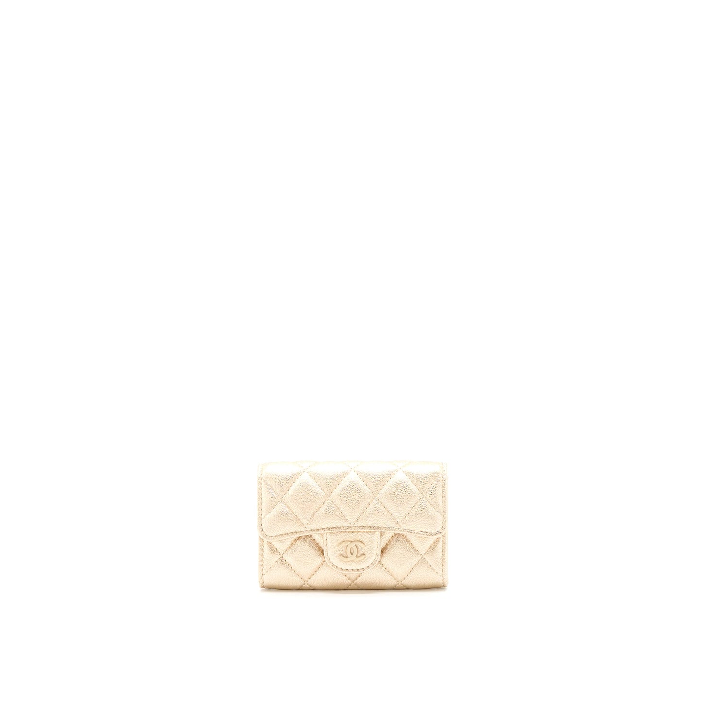 Chanel Quilted Classic Flap Card Holder Lambskin Gold LGHW