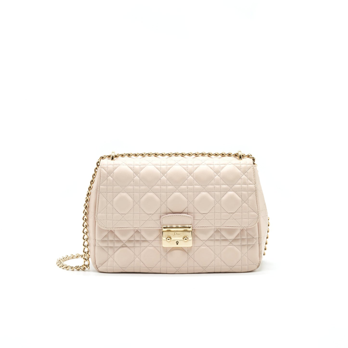 Christian Dior Cannage Leather Miss Dior Flap Bag in Light pink LGHW