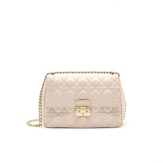 Christian Dior Cannage Leather Miss Dior Flap Bag in Light pink LGHW