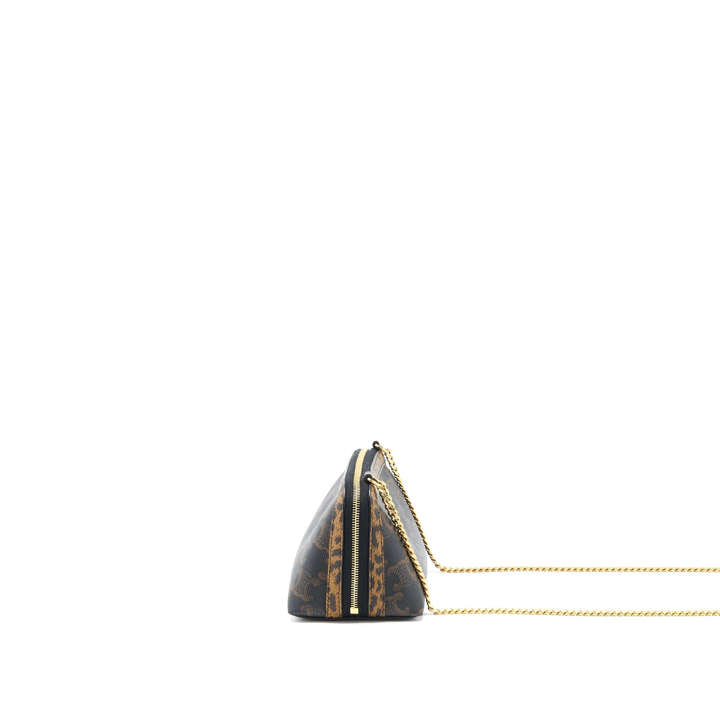Celine Clutch With Chain Triomphe Canvas Limited Edge Print GHW