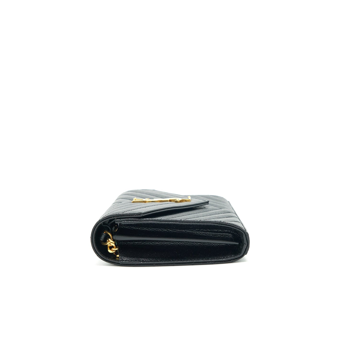 Saint laurent Envelope Chain Crossbody Bag Grained CalfSkin black GHW